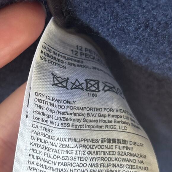 Banana Republic Navy Marled Raw Hem Wool Blend Single Button Blazer - Picture 7 of 8